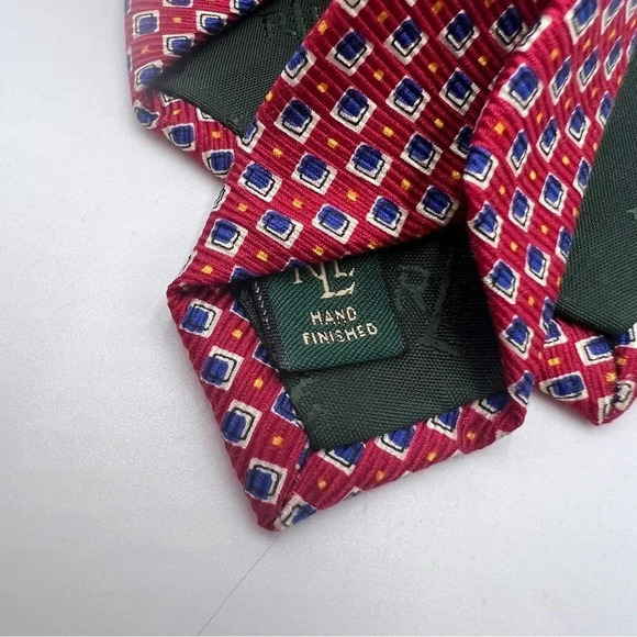Lauren Ralph Lauren Hand Finished USA 100% Silk Neck Tie Length 56” Width 3 3/4” - Picture 4 of 6